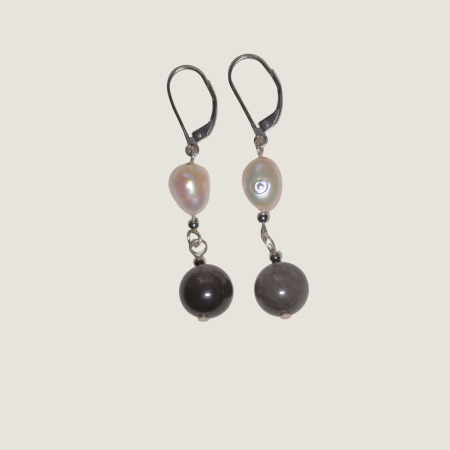 Aros del Set Tita Ónix/Labrad Pearl Chocker