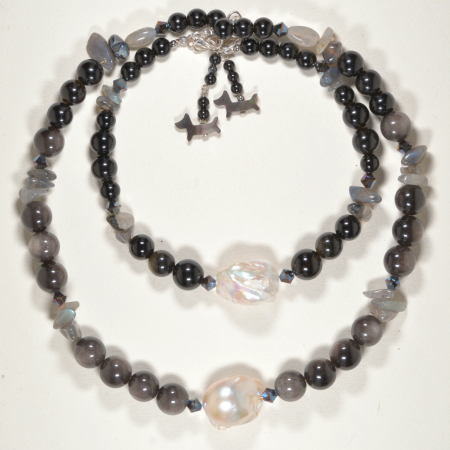 Set Tita Ónix/Labrad Pearl Chocker